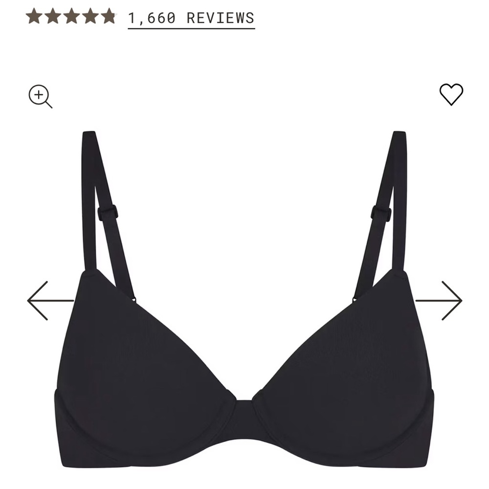 SKIMS Black Minimalist unlined T-Shirt Bra